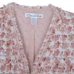 Pre Owned Oscar de la Renta Peach Tweed Skirt Suit M