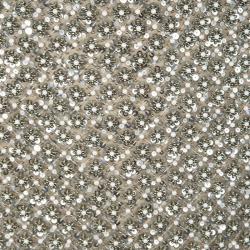 Pre Owned Oscar De La Renta Beige Embellished Silk Organza Pencil Skirt L