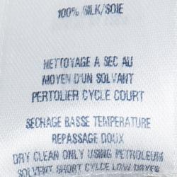 Pre Owned Oscar De La Renta Beige Embellished Silk Organza Pencil Skirt L