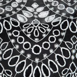 Pre Owned Oscar De La Renta Monochrome Eyelet Embroidered Sleeveless Top M
