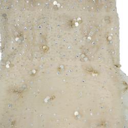 مملوكة مسبقًا Oscar de la Renta Gold Tulle Embroidered Dress L