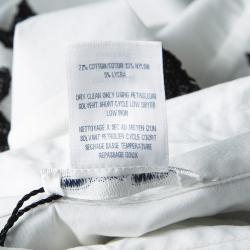 مملوكة مسبقًا قميص أوسكار دي لارينتا قطن سترتش أبيض دانتيل متباين M