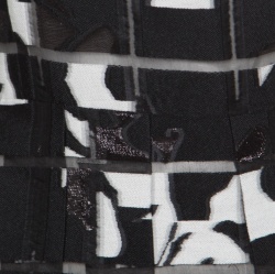 Pre Owned Oscar de la Renta Monochrome Mosaic Patterned Sheer Bodice Dress M