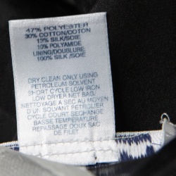 Pre Owned Oscar de la Renta Monochrome Mosaic Patterned Sheer Bodice Dress M