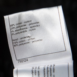 Pre Owned Oscar de la Renta Monochrome Mosaic Patterned Sheer Bodice Dress M