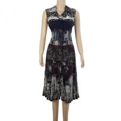 Pre Owned Oscar de la Renta Multicolor Printed Button Up Dress S