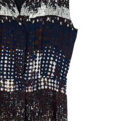 Pre Owned Oscar de la Renta Multicolor Printed Button Up Dress S