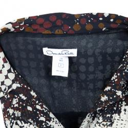 Pre Owned Oscar de la Renta Multicolor Printed Button Up Dress S