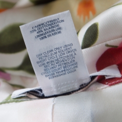 Pre Owned Osca De La Renta White Floral Printed Belted Maxi Dress L