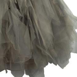 مملوكة مسبقًا Oscar de la Renta Sand Tulle Sleeveless Gown M