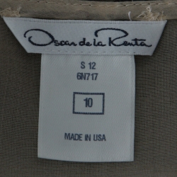 Pre Owned Oscar de la Renta Black Lace Bow Detail Sleeveless Top L