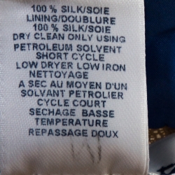 Pre Owned Oscar de la Renta Blue Silk Faille Strapless Gown M