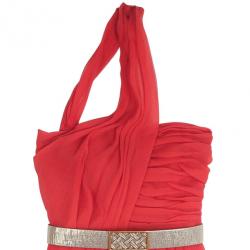 مملوكة مسبقًا Oscar de la Renta Red Resort 2013 Evening Gown S