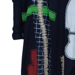 Pre Owned Oscar de la Renta Patchwork Silk Kaftan L