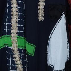 Pre Owned Oscar de la Renta Patchwork Silk Kaftan L