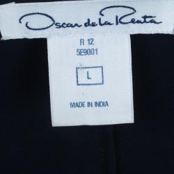 Pre Owned Oscar de la Renta Patchwork Silk Kaftan L