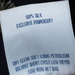 Pre Owned Oscar de la Renta Patchwork Silk Kaftan L