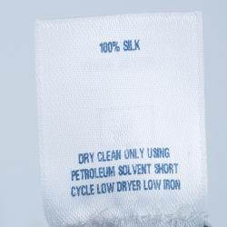 Pre Owned Oscar de la Renta Olive Green Silk Ruffle Top XL