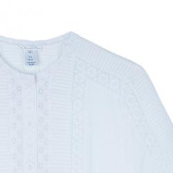 مملوكة مسبقًا Oscar De La Renta White Eyelet Top XXL