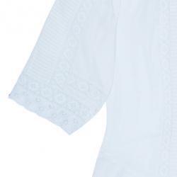 مملوكة مسبقًا Oscar De La Renta White Eyelet Top XXL
