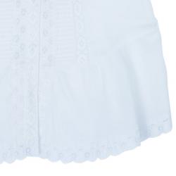 مملوكة مسبقًا Oscar De La Renta White Eyelet Top XXL