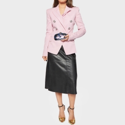 Pre Owned Oscar de la Renta Silver/Blue Metal Bird Minaudiere Clutch