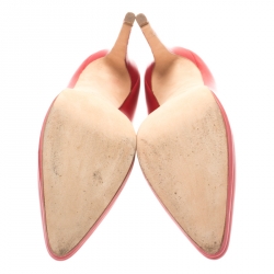 Pre Owned حذاء كعب عالي أوسكار دي لا رينتا مقدمة مدببة جلد ذهبي ميتالك مقاس 40