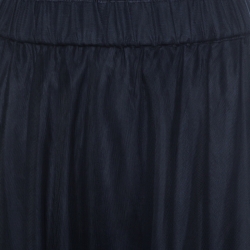 P.A.R.O.S.H Navy Blue Floral Sequin Embellished Tulle Maxi Skirt XL