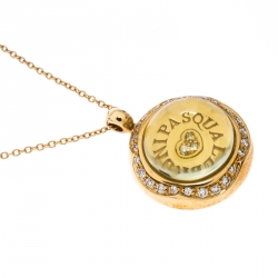 Pre Owned Pasqual Bruni Yellow Cabochon Diamond 18k Yellow Gold Pendant Necklace