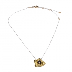 Pasquale Bruni Penelope Smoky Quartz 18k Two Tone Gold Flower Pendant Necklace