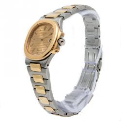 Pre Owned Patek Philippe Gold Index Dial Steel & Yellow Gold Nautilus Women's Watch 29MM