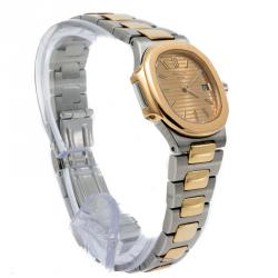Pre Owned Patek Philippe Gold Index Dial Steel & Yellow Gold Nautilus Women's Watch 29MM