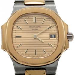 Pre Owned Patek Philippe Gold Index Dial Steel & Yellow Gold Nautilus Women's Watch 29MM
