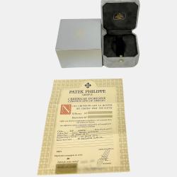 Pre Owned Patek Philippe Black 18k Yellow Gold Nautilus 4700/003J Quartz Women's Wristwatch 27 mm