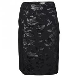 Paul and Joe Black Floral Pattern Lorelei Pencil Skirt L