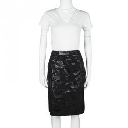 Paul and Joe Black Floral Pattern Lorelei Pencil Skirt L