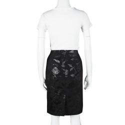 Paul and Joe Black Floral Pattern Lorelei Pencil Skirt L