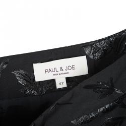 Paul and Joe Black Floral Pattern Lorelei Pencil Skirt L