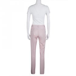 Paul and Joe Blush Pink Wool Contrast Piping Detail Trousers M