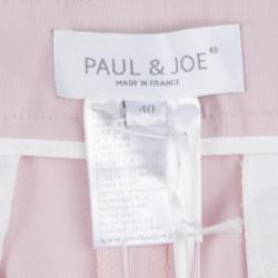 Paul and Joe Blush Pink Wool Contrast Piping Detail Trousers M