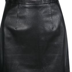 Paul & Joe Black Lamb Leather Moncuir Pencil Skirt M