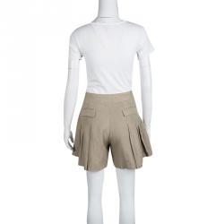 Paul & Joe Beige Pleated High Waist Shorts M