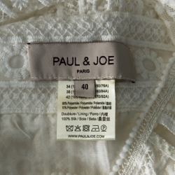 Paul and Joe Cream Multi Lace Tulle Paneled Maxi Dress M