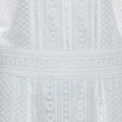 Paul and Joe Cream Multi Lace Tulle Paneled Maxi Dress M