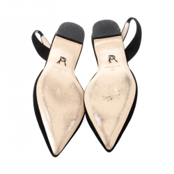 Paul Andrew Black Suede Rhea Jewel Pointed Toe Flats Size 39