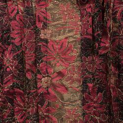 Paule Ka Red Lurex Floral Lace Pleated Shirt Dress XL