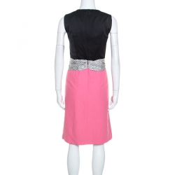 Pre Owned Paule Ka Colorblock Cotton Sleeveless Dress M