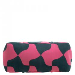 Paule Ka Pink/Green Canvas Printed Tote