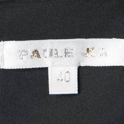 Pre Owned Paule Ka Black Contrast Neck Panel Detail Belted Dress M