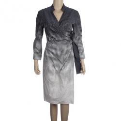 Pre Owned Paule Ka Black Polka Dot Wrap Dress S
